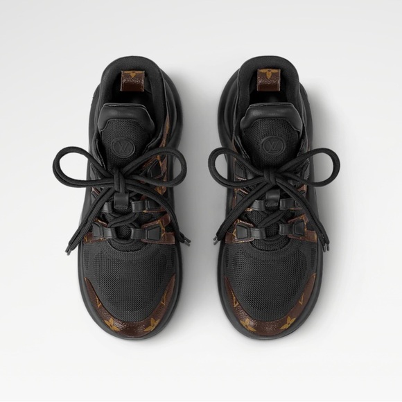 Louis Vuitton | Calfskin Patent Monogram Womens LV Archlight Sneakers 39 Black - Picture 4 of 16